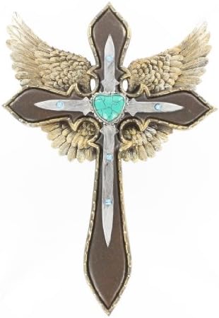 LL Home 12498 Blue Heart Layered Cross Wings 1
