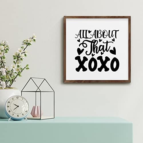 Valentines Day XOXO Framed Wood Wall Sign Decor