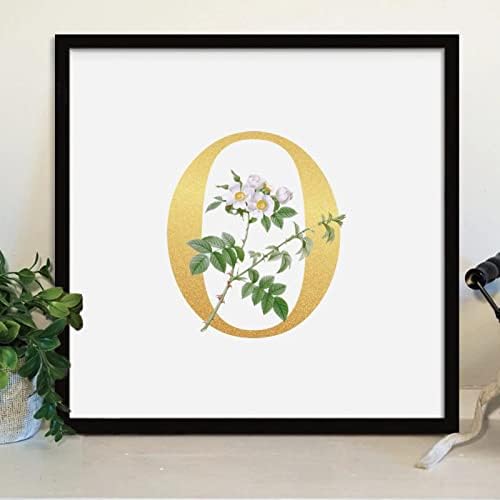 Farmhouse Rustic Wood Frame Sign With Gold Initial