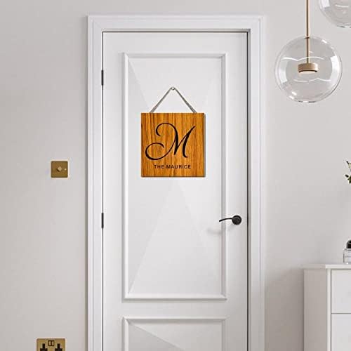 Personalized Wood Monogram Letter M Wall Decor 12x12in