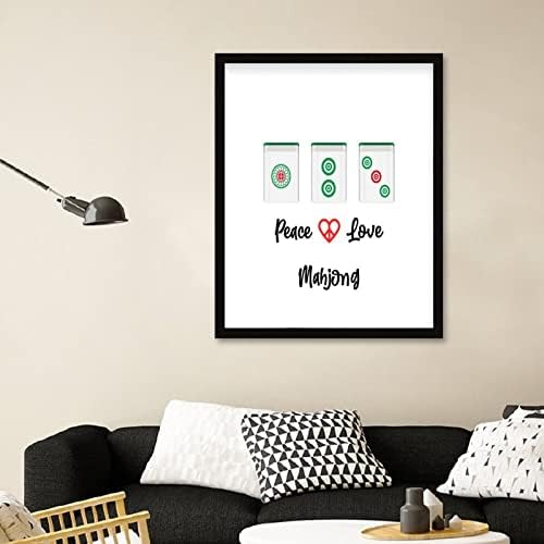 Mahjong Framed Wood Sign Peace Love Wall Decor
