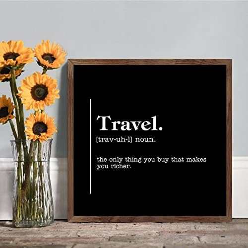 Travel Word Definition Meaning Farmhouse Wood Sign 12x12 1