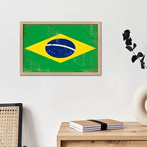 Brazil Wood Framed Printed Family Wall Art Sign 8x12in