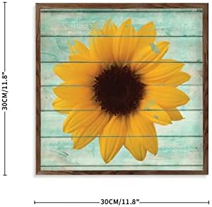 Rustic Sunflower Wood Grain Wall Sign 12 Inch 1