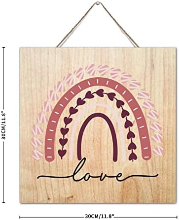 Autravelco 12x12 Inch Rainbow Wooden Wall Art Sign