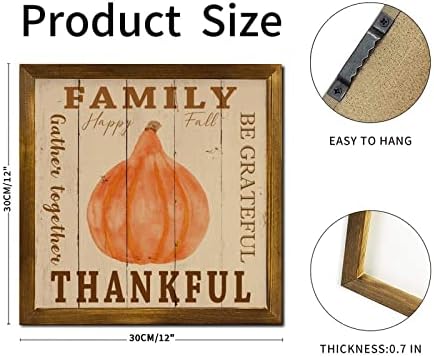 Be Grateful Family Gathering Wood Framed Thanksgiving Sign