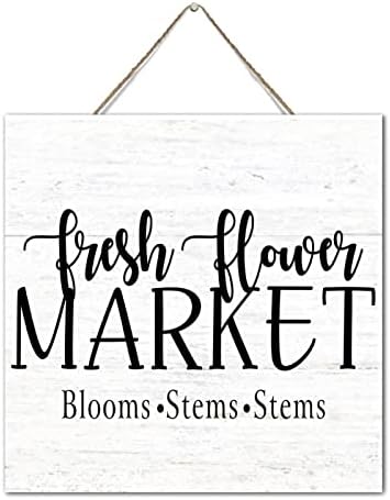 Fresh Flower Market Wood Plaque 12x12 Inch Wall Art