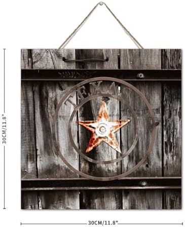 Autravelco Texas Lone Star Wood Map Wall Art Sign 12x12 Inch