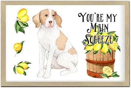 Lemon Dog Sign Youre My Main Squeeze Wooden Plaque 8x12in