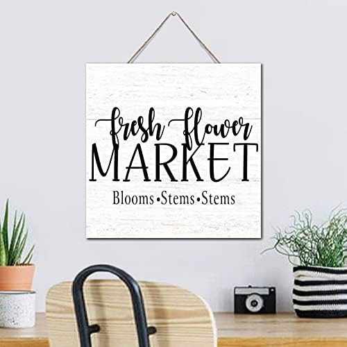 Fresh Flower Market Wood Plaque 12x12 Inch Wall Art