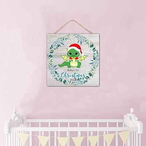 Funny Dinosaur Christmas Wall Decor Sign