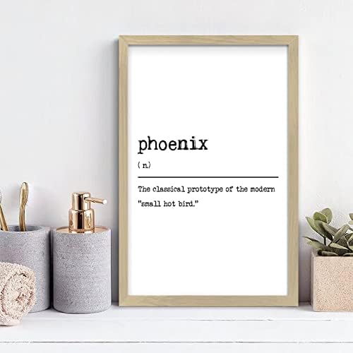 Phoenix Dictionary Definition Rustic Wall Hanging Sign 12x8in