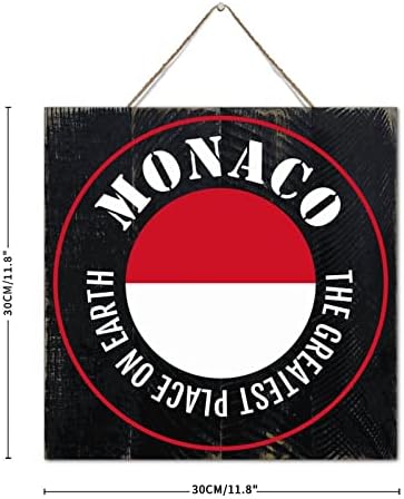 Monaco Wood Wall Sign Personalized 12x12 Inch