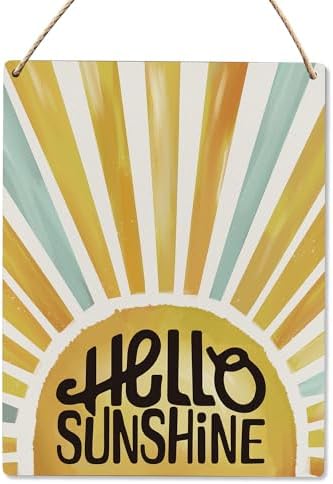 UYIKG Boho Sun Wall Decor 8x10 Inch Wood Sign