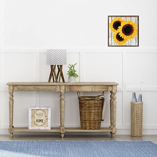 Rustic Sunflower Wood Grain Wall Sign 12 Inch