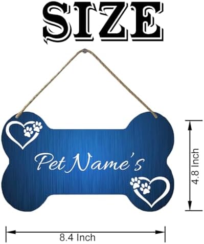 FUMUNA Custom Dog Bone Wood Wall Decor Sign