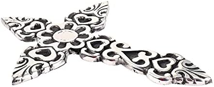 Ardour 97 Inch Antique Silver Black Wall Cross