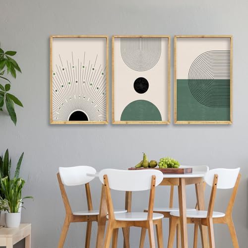 Set Of 3 Green Boho Wall Art Decor 16x24 Inch