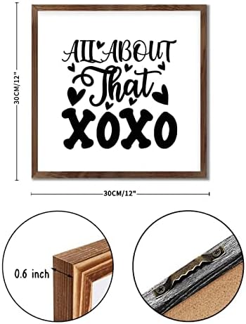 Valentines Day XOXO Framed Wood Wall Sign Decor