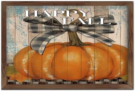 Rustic Wood Framed Wall Art Sign Happy Fall Decor