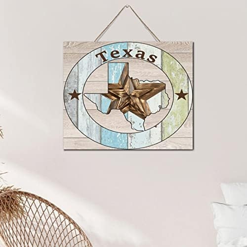 Autravelco Texas Lone Star Wood Wall Sign 10x12 Inch 1