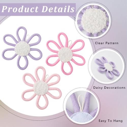 CRASPIRE 6Pcs Daisy Flower Wall Decor Boho Style