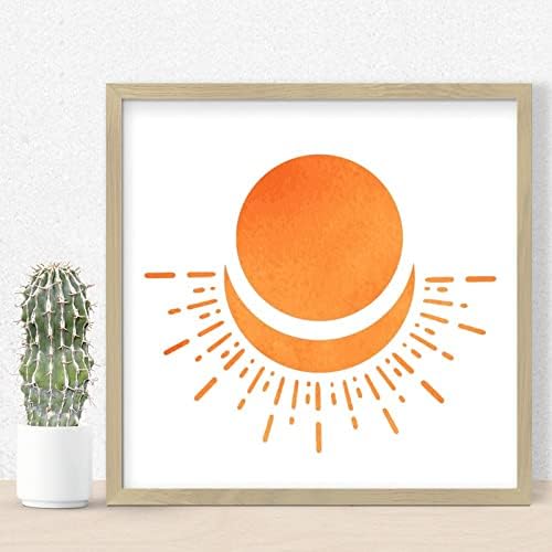 Geometry Orange Rustic Wall Hanging Plaque Modern Farmhouse Decor 12x12in