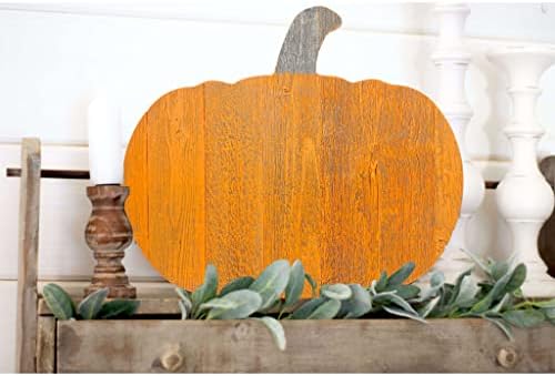 Rustic Farmhouse Wood Pumpkin Wall Decor 12 Inch