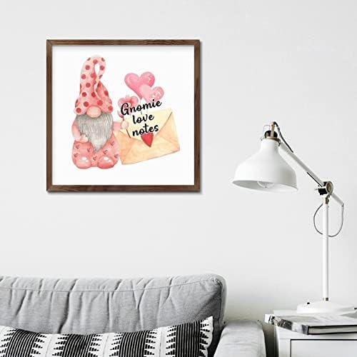 Valentines Day Gnomie Love Notes Framed Wooden Sign