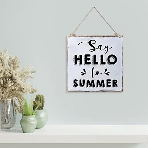 Summer Wooden Plaque with Encouragement Message 12x12 Inch Elegant Wall Art