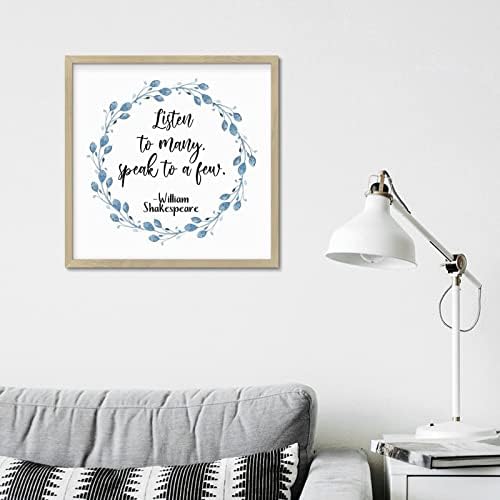Wood Framed Motivational Quotes Sign 12x12in