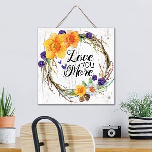 Personalized Rustic Wooden Wall Sign Love You More 12x12 Inch