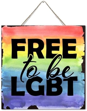 Personalized LGBT Wood Wall Art Sign 12x12 Inch Vertical Decor