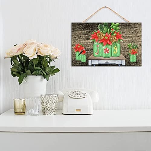 TEANFUN Christmas Wall Hanging Sign 10x16 Inch 1