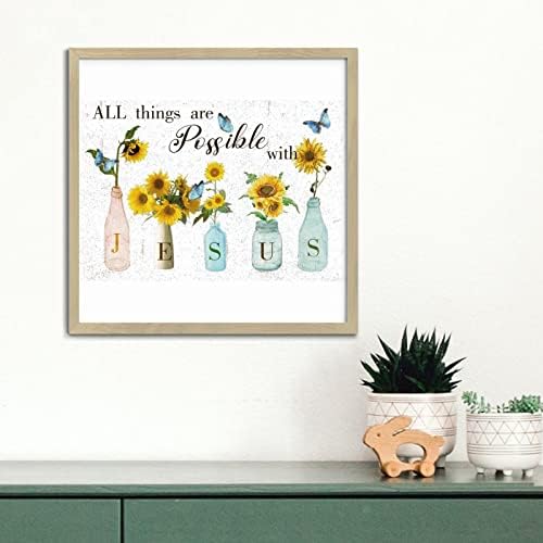 Sunflower in Vase Bible Verse Wall Decor Sign