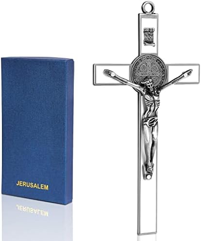 VINETEN White Enamel Crucifix Wall Cross - 77x4x1