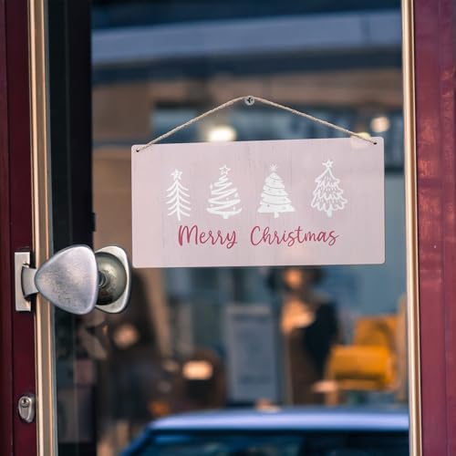 Duxmnamg Pink Christmas Trees Wall Sign 12x6