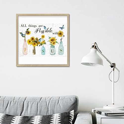Sunflower in Vase Bible Verse Wall Decor Sign