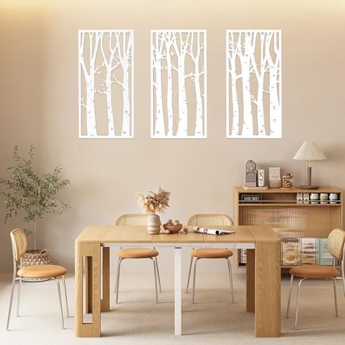 YIYA 3 Piece Birch Tree Wall Art Set