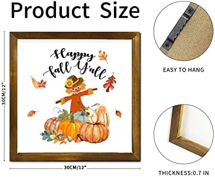 Thanksgiving Autumn Pumpkin Wood Framed Sign