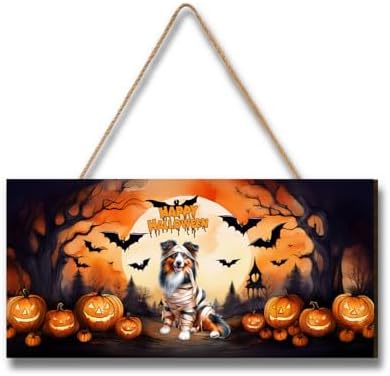 Mummy Miniature American Shepherd Halloween Wall Decor