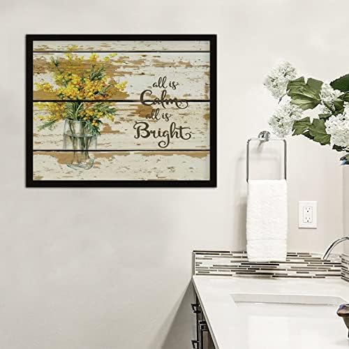 Funny Framed Wooden Wall Plaque All is Calm All is Bright