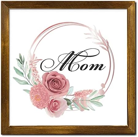 Mothers Day Wood Frame Sign with Floral Wreath
