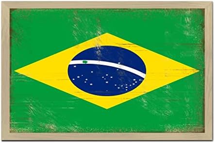 Brazil Wood Framed Printed Family Wall Art Sign 8x12in