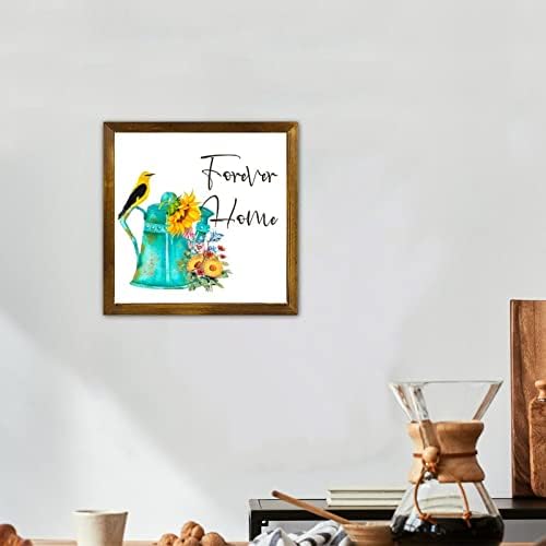 Flower Home Wooden Sign Sunflower Bird Wall Decor