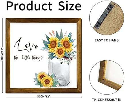 Love The Little Things Framed Wooden Sign 12x12 Inch