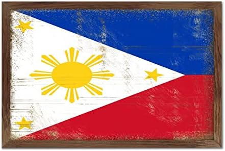Philippines Flag Farmhouse Wood Sign 8x12 1