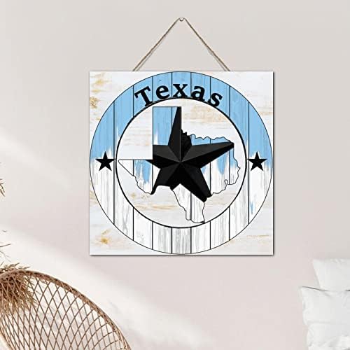 Autravelco Texas Lone Star Wall Decor 12x12 Inch Wood Panel