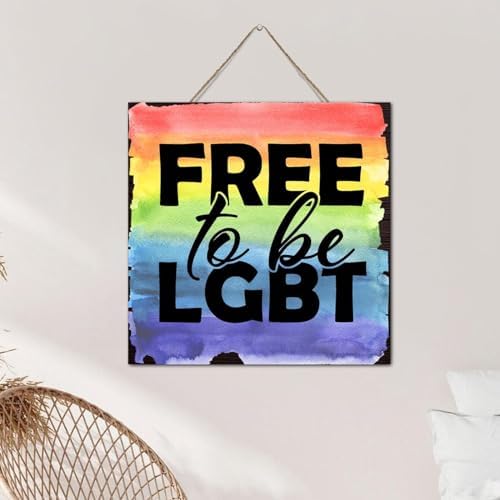 Personalized LGBT Wood Wall Art Sign 12x12 Inch Vertical Decor