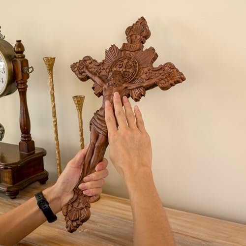 BGCOPPER Saint Benedict Wall Cross Decor 10 Inch